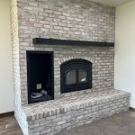 Quadra-Fire 7100 wood fireplace with Chalkdust Tundrabrick