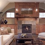 Traditional fireplace with mantel
