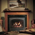 Traditional fireplace with beautiful wood mantel