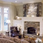 Rustic tone fireplace with mantel, design installation by La Crosse Fireplace