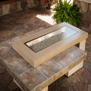 Uptown Brown Linear Gas Fire Pit Table