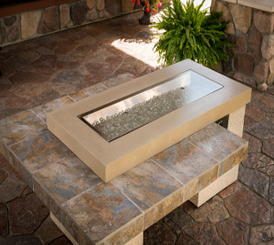 Uptown Brown Linear Gas Fire Pit Table
