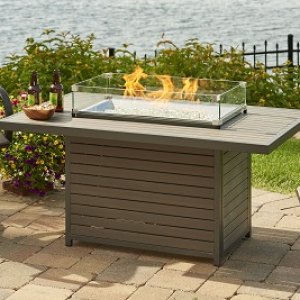 Brooks Rectangular Gas  Fire Pit Table