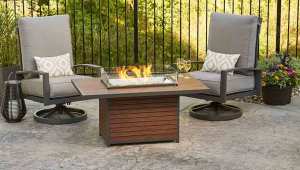 Kenwood Rectangular Chat Height Gas Fire Pit Table