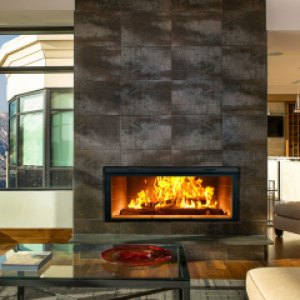 Renaissance Linear Split Pane wood-burning Fireplace