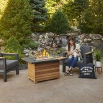 Outdoor Greatroom Darien Fire Table with optional wind guard