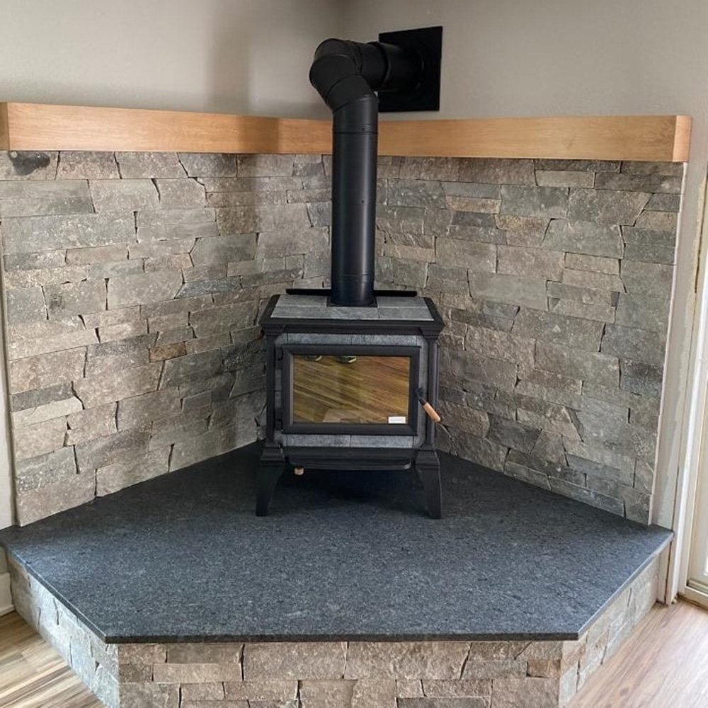Hearthstone Heritage woodstove install by La Crosse Fireplace