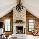 Renaissance Rumford 1000 wood fireplace with Casa Blanca Roughcut stone