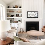 Clean style with shiplap wall and custom mantel