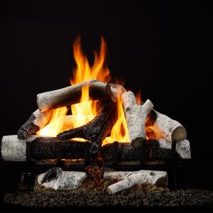 Heat & Glo Grand Birch Log Set - 2-tiered burner